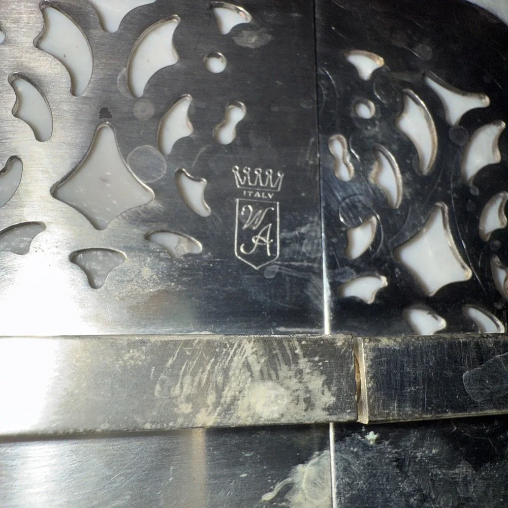 Italy WA Silver‎ Hot Plate Expandable Trivet Vintage